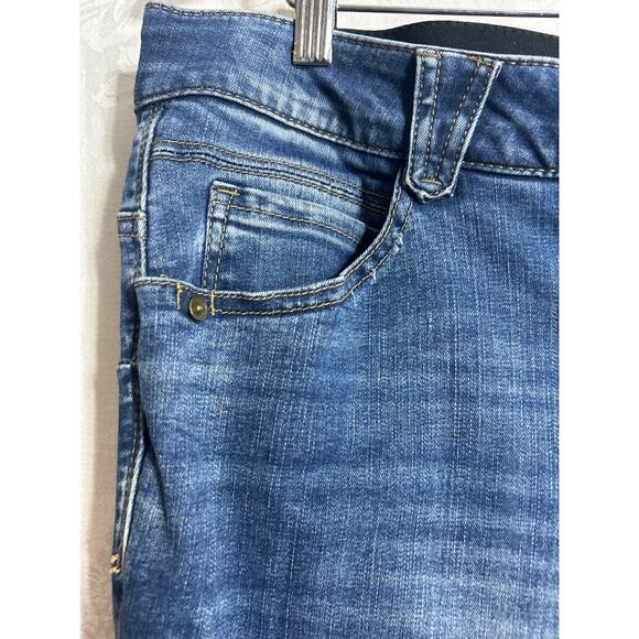 Democracy Jeans 22W AB Solution Blue Denim Straight Leg Elastic Waist Light Wash - Picture 2 of 16